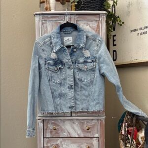 Hollister Light Blue Distressed Denim Jacket